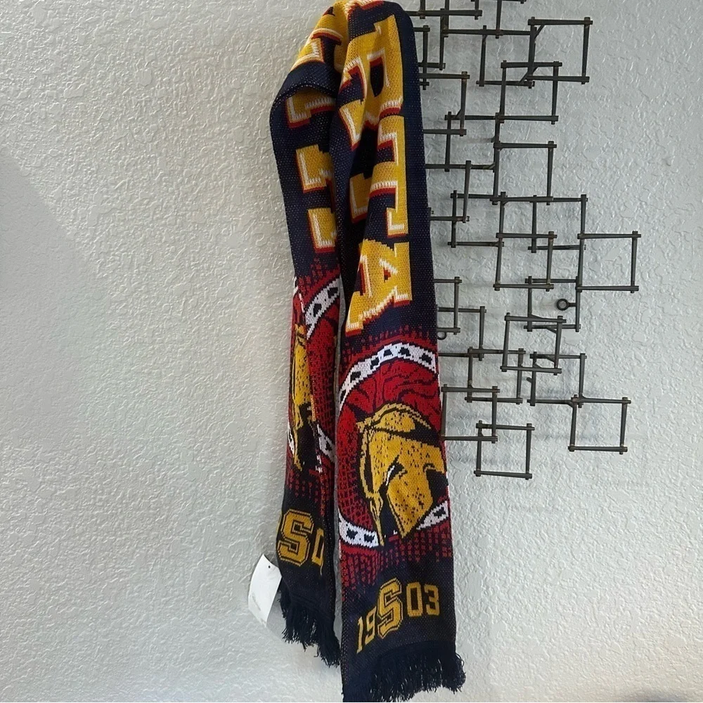 CZ HC Sparta Praha Navy and Yellow Graphic Knit Scarf